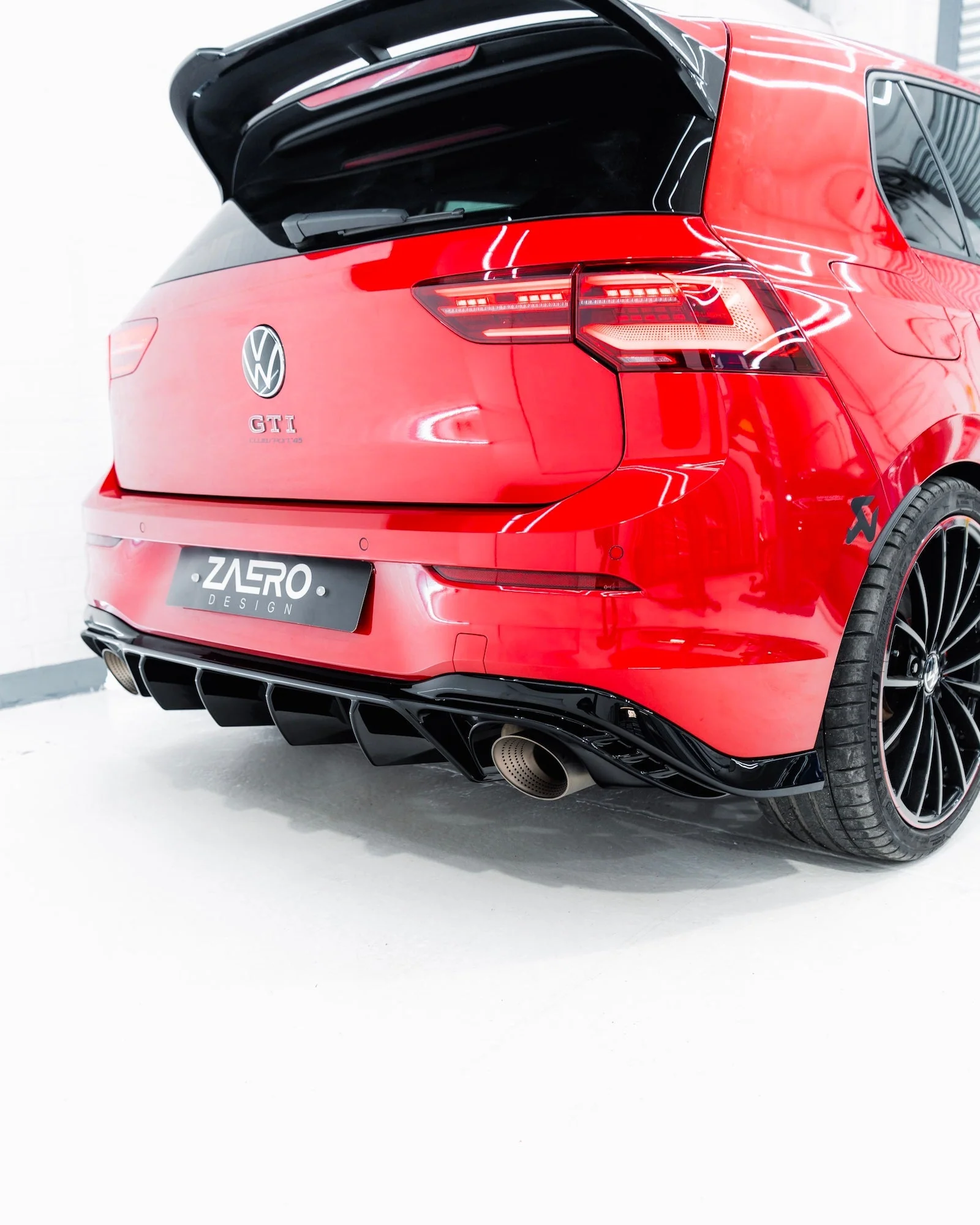 VW Golf GTI Clubsport Mk8 EVO-1 Gloss Black Rear Diffuser by ZAERO (2020+) - Image 7