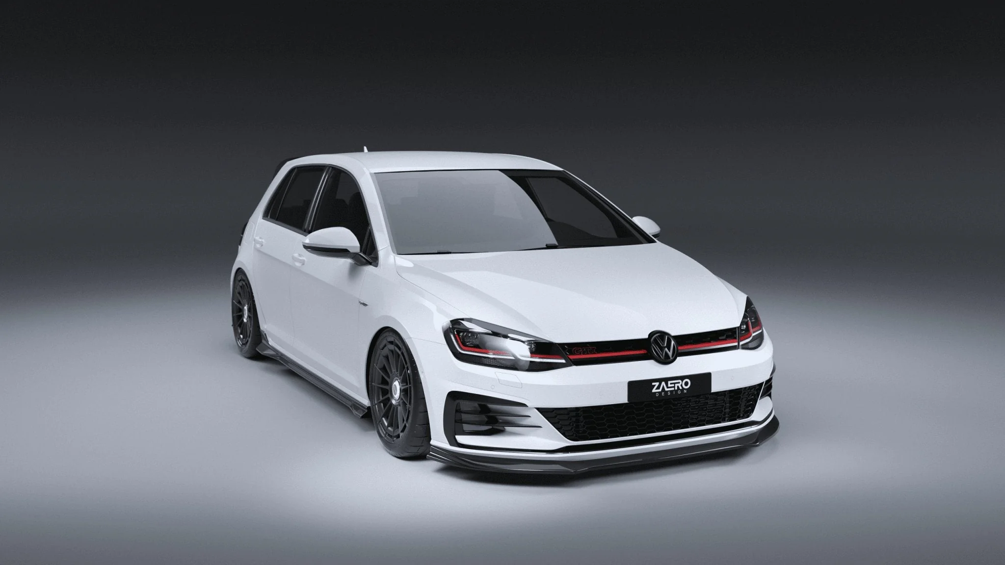VW Golf GTI & Golf GTD Mk7.5 EVO-1 Gloss Black Front Splitter by ZAERO (2017-2020) - Image 12