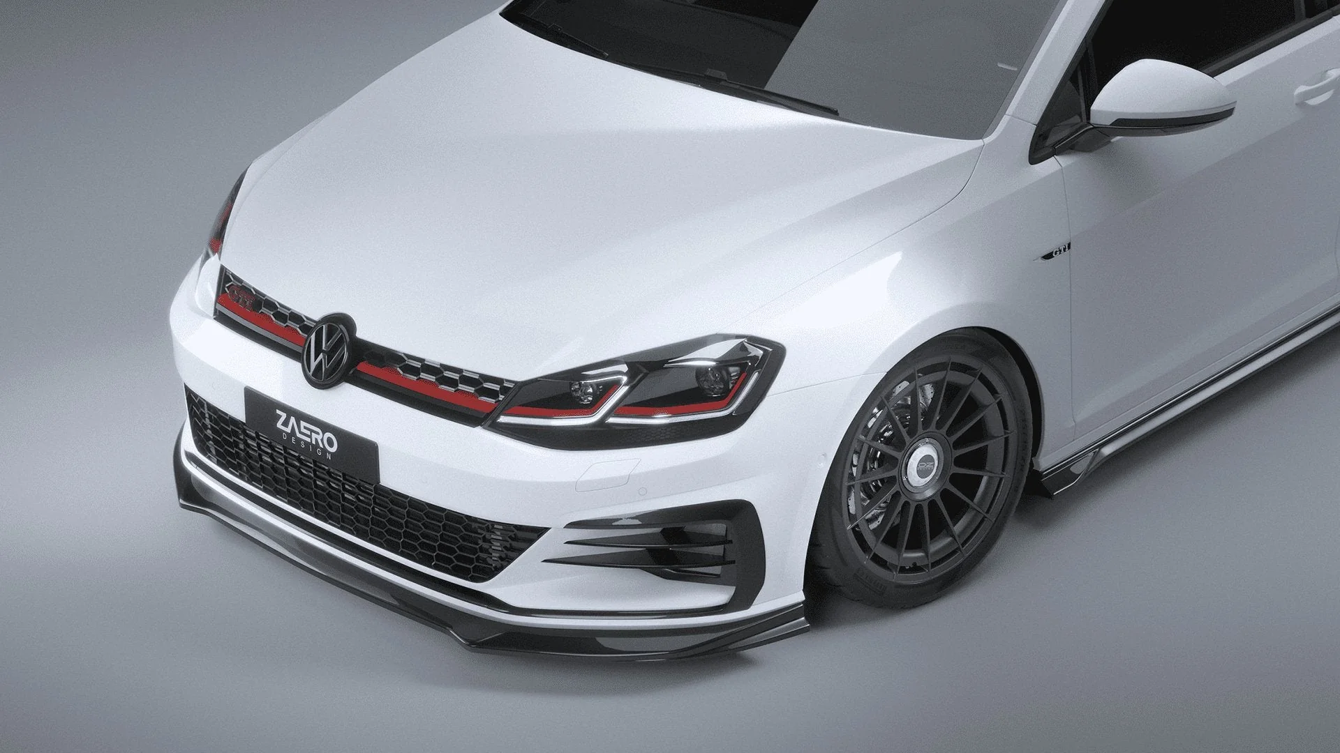 VW Golf GTI & Golf GTD Mk7.5 EVO-1 Gloss Black Front Splitter by ZAERO (2017-2020) - Image 13