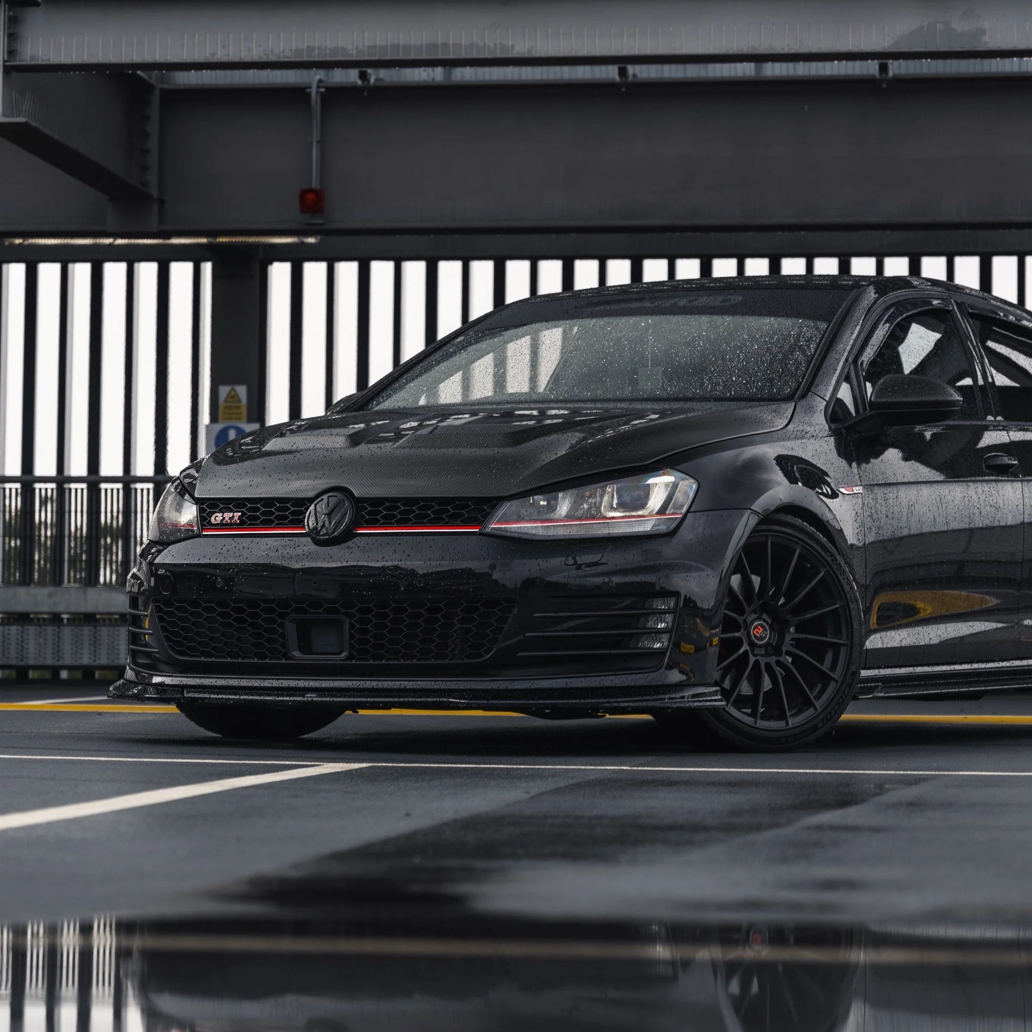 VW Golf GTI & Golf GTD Mk7 EVO-1 Gloss Black Front Splitter by ZAERO (2013-2017) - Image 3