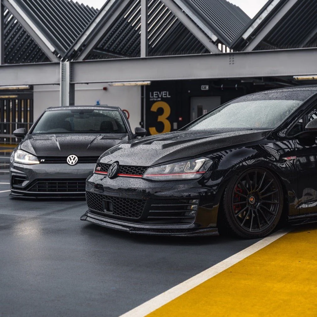 VW Golf GTI & Golf GTD Mk7 EVO-1 Gloss Black Front Splitter by ZAERO (2013-2017) - Image 6