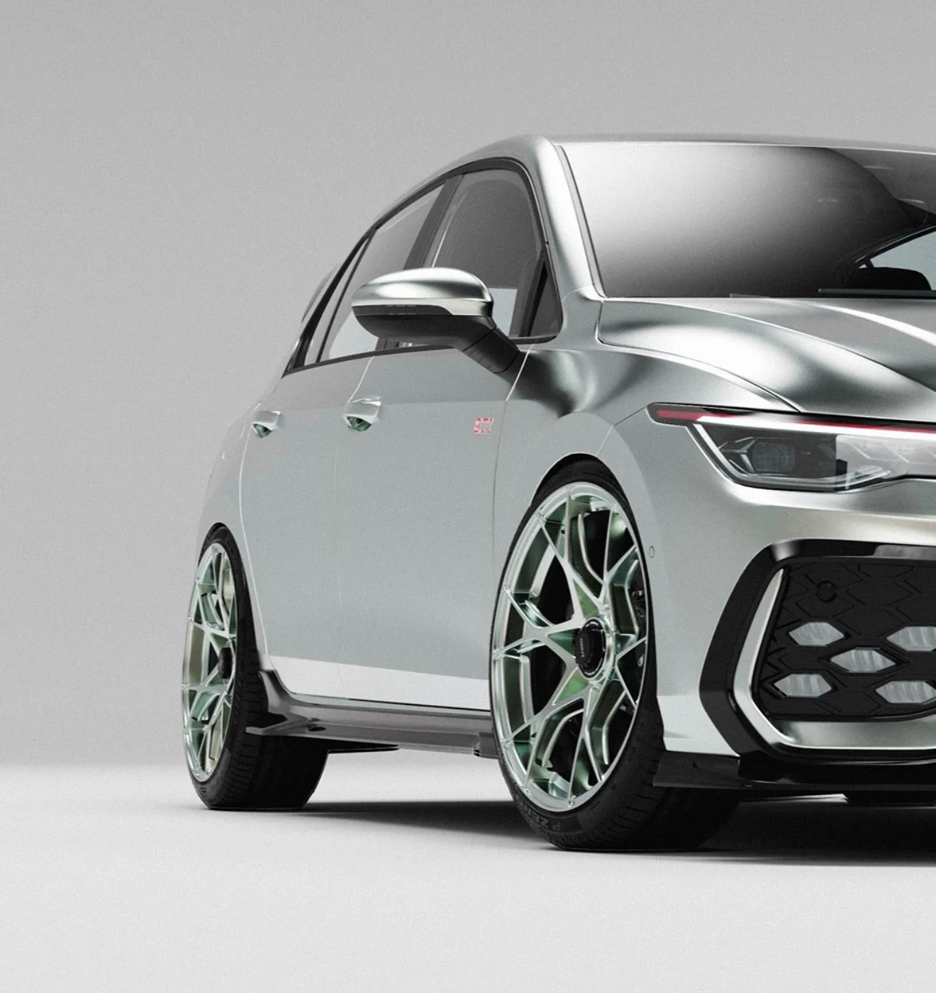VW Golf GTI Mk8.5 EVO-1 Gloss Black Body Kit by ZAERO (2024+) - Image 3