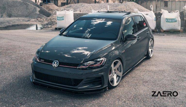 VW Golf GTI TCR EVO-1 Gloss Black Front Splitter by ZAERO (2017-2019, Mk7.5) - Image 12