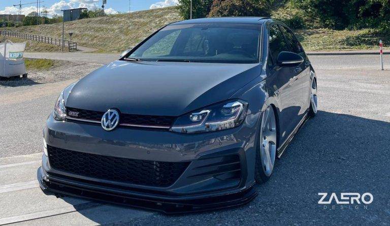 VW Golf GTI TCR EVO-1 Gloss Black Front Splitter by ZAERO (2017-2019, Mk7.5) - Image 14