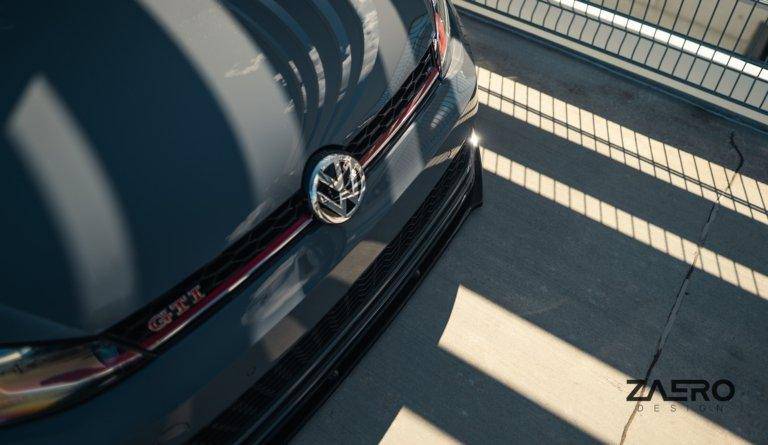 VW Golf GTI TCR EVO-1 Gloss Black Front Splitter by ZAERO (2017-2019, Mk7.5) - Image 5