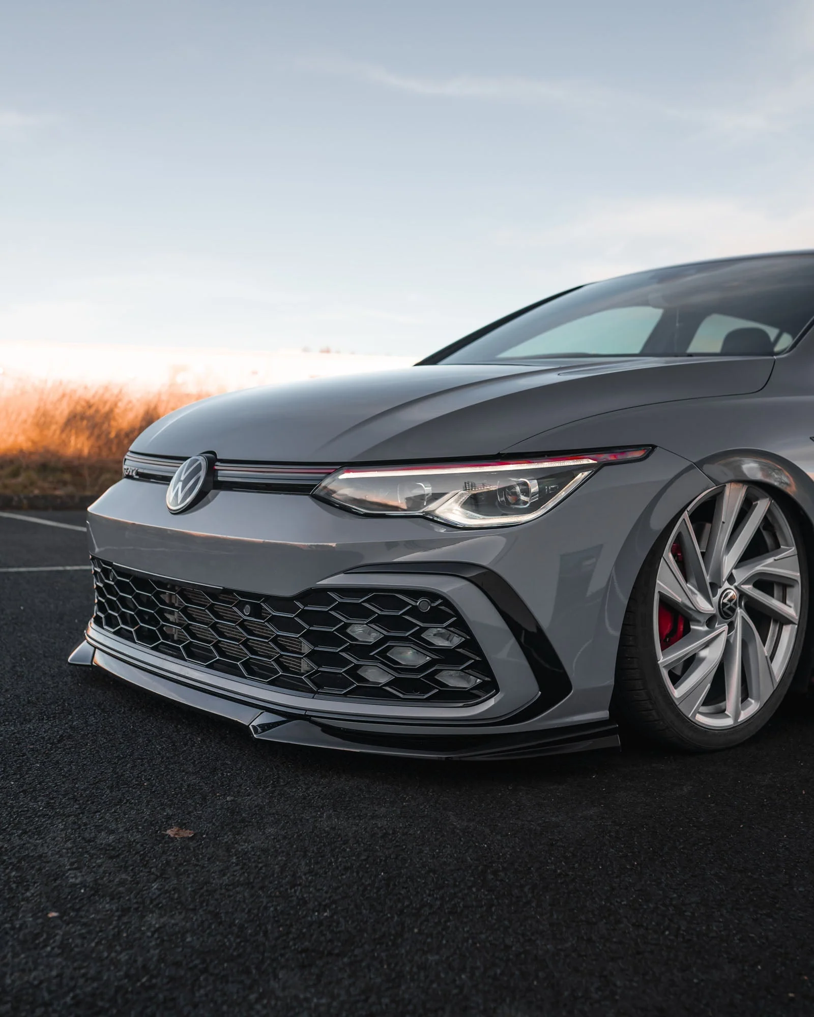 VW Golf GTI, R-Line, GTE & GTD Mk8 EVO-1 Gloss Black Front Splitter by ZAERO (2020-2024) - Image 2