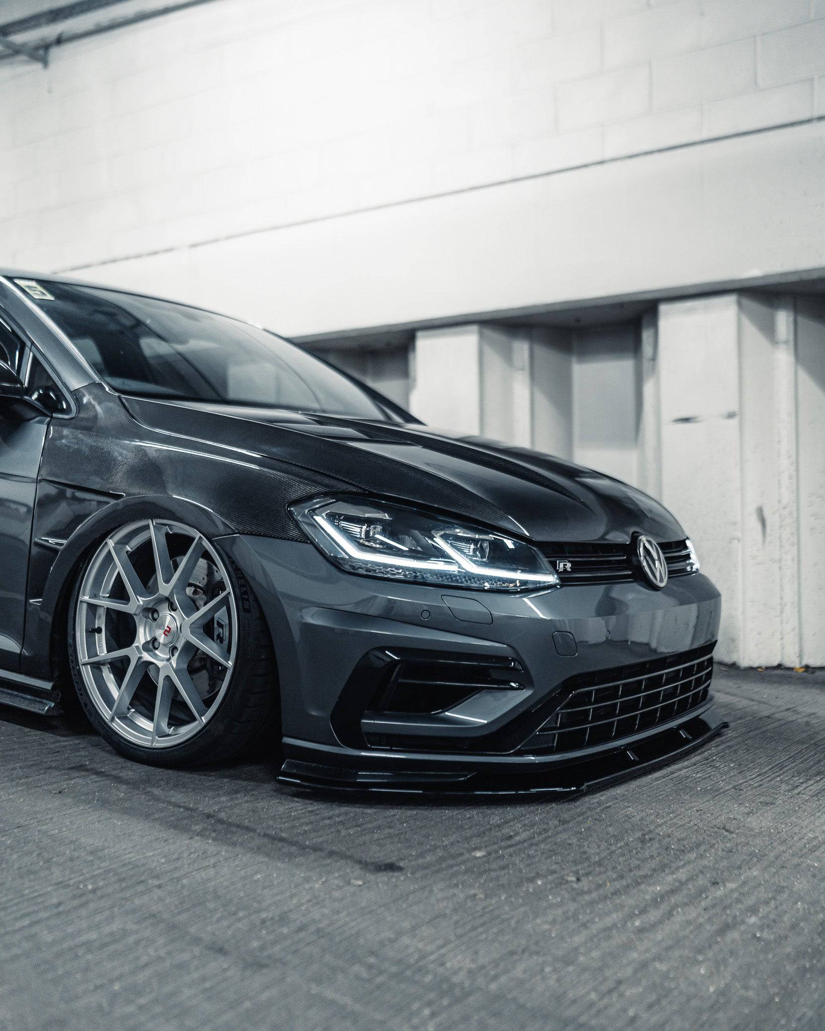 VW Golf R Mk7.5 EVO-1 Gloss Black Front Splitter by ZAERO (2017-2020) - Image 2