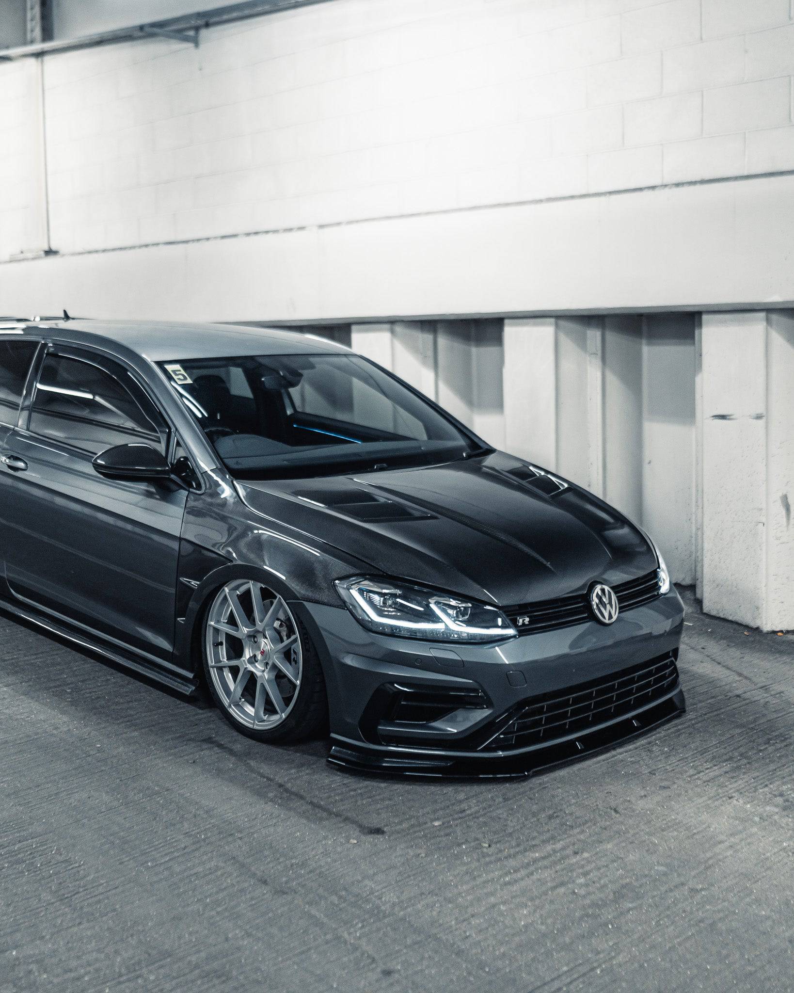 VW Golf R Mk7.5 EVO-1 Gloss Black Front Splitter by ZAERO (2017-2020) - Image 3