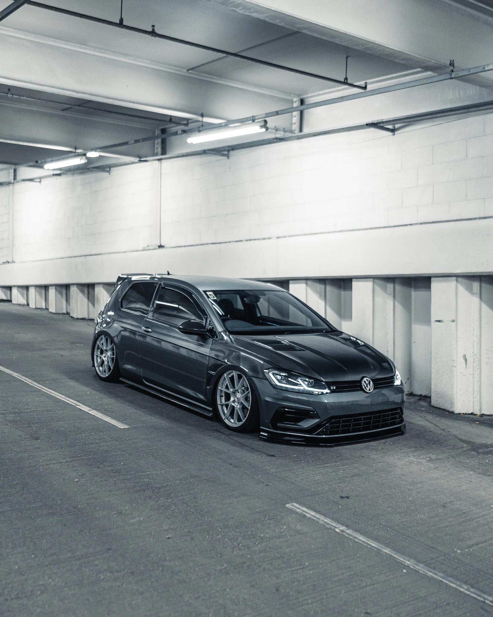 VW Golf R Mk7.5 EVO-1 Gloss Black Front Splitter by ZAERO (2017-2020) - Image 5