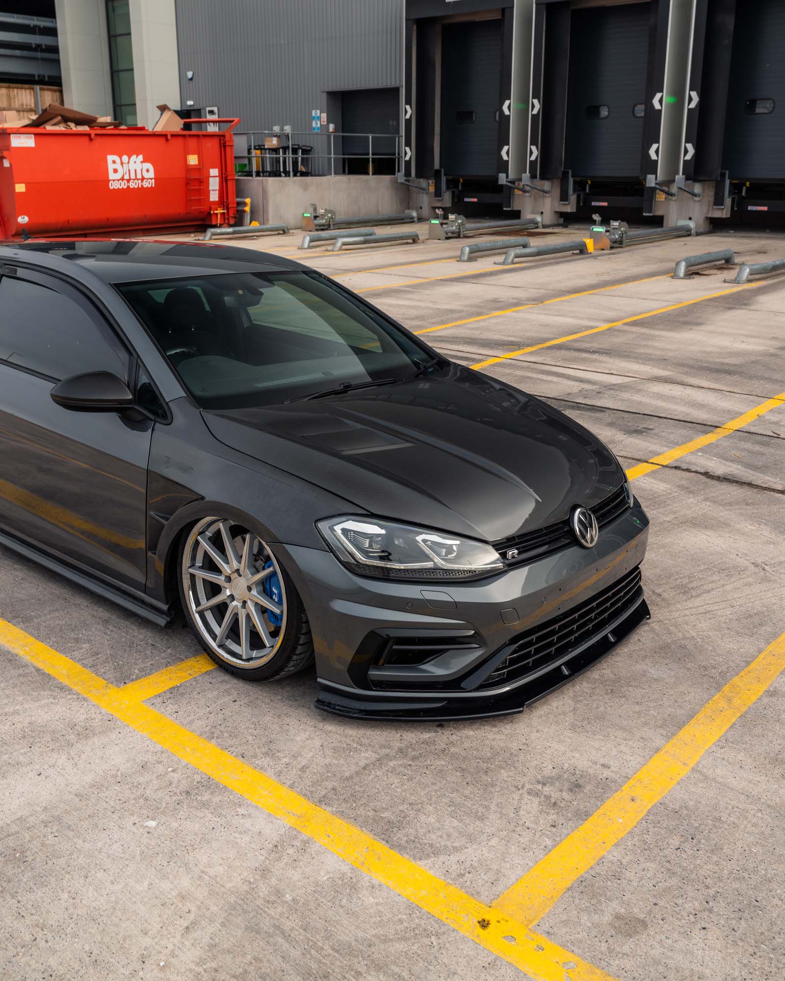 VW Golf R Mk7.5 EVO-1 Gloss Black Front Splitter by ZAERO (2017-2020) - Image 8