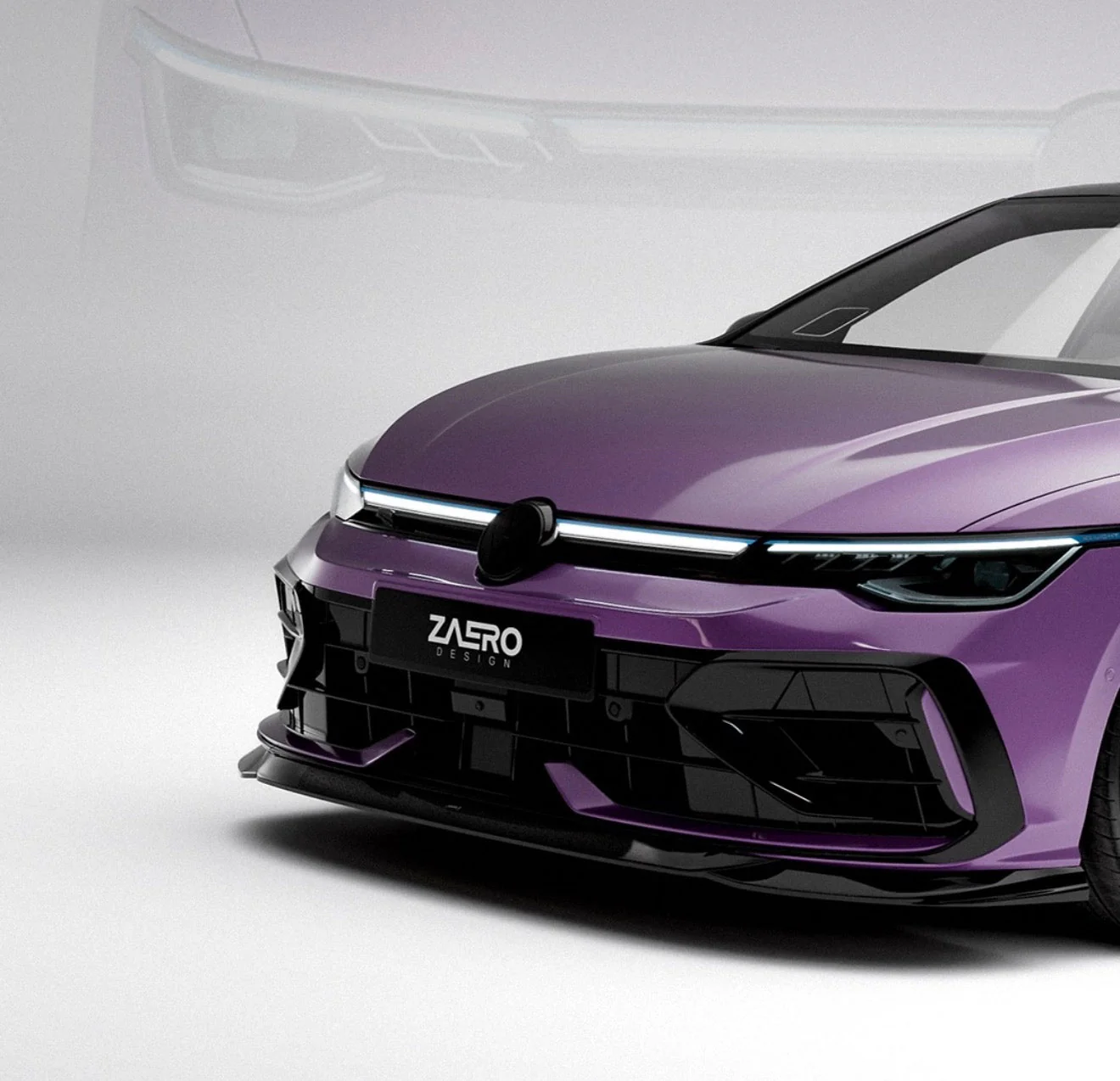 VW Golf R Mk8.5 EVO-1 Gloss Black Body Kit by ZAERO (2024+) - Image 3